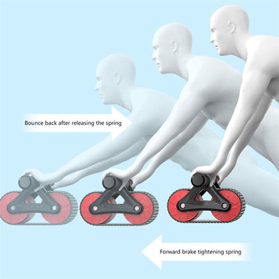 Double Wheel Abdominal Exerciser Women Men Automatic Rebound Ab Wheel Roller Waist Trainer Gym Sports Home Exercise Devices null