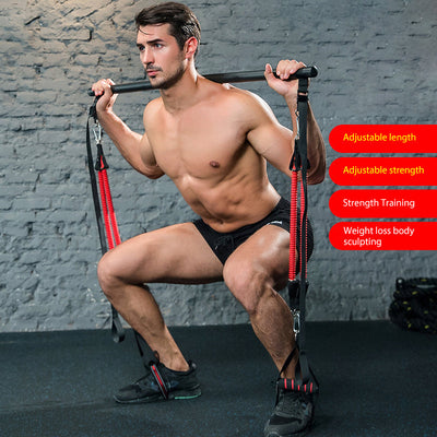 Body Workout Trainer Bar with Resistance Bands Rubber Buckles null