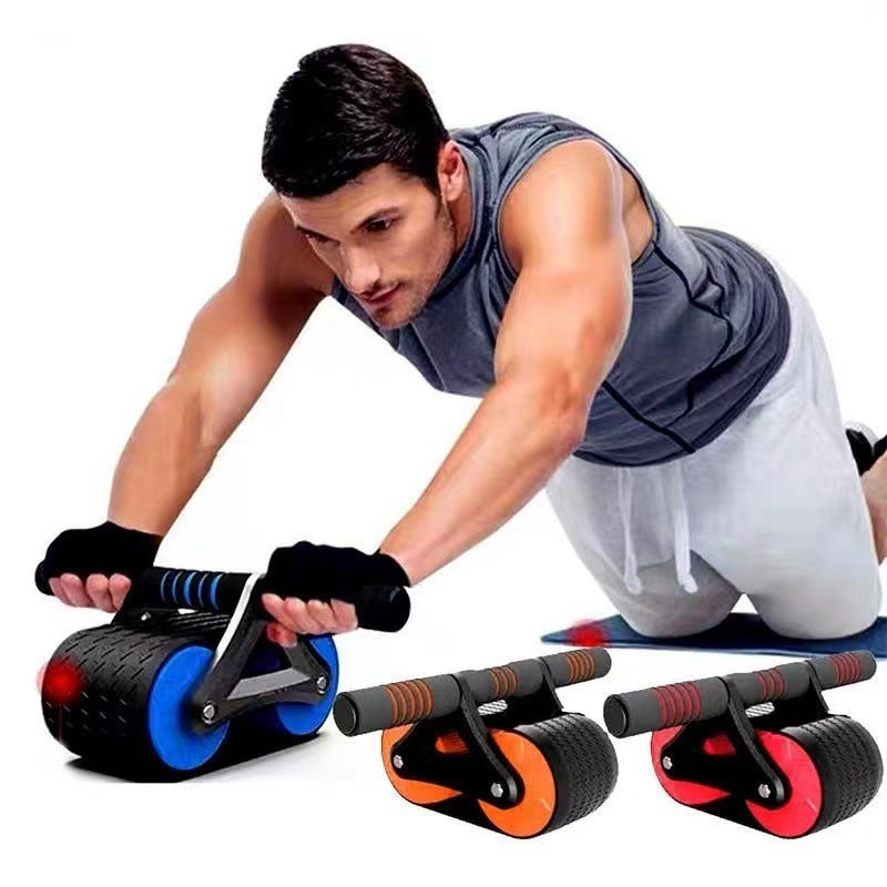 Double Wheel Abdominal Exerciser Women Men Automatic Rebound Ab Wheel Roller Waist Trainer Gym Sports Home Exercise Devices null