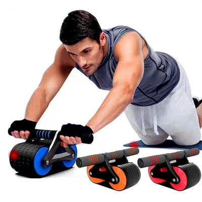 Double Wheel Abdominal Exerciser Women Men Automatic Rebound Ab Wheel Roller Waist Trainer Gym Sports Home Exercise Devices null