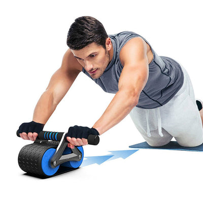 Double Wheel Abdominal Exerciser Women Men Automatic Rebound Ab Wheel Roller Waist Trainer Gym Sports Home Exercise Devices null
