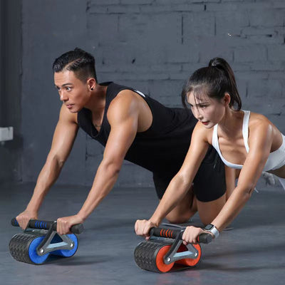 Double Wheel Abdominal Exerciser Women Men Automatic Rebound Ab Wheel Roller Waist Trainer Gym Sports Home Exercise Devices null