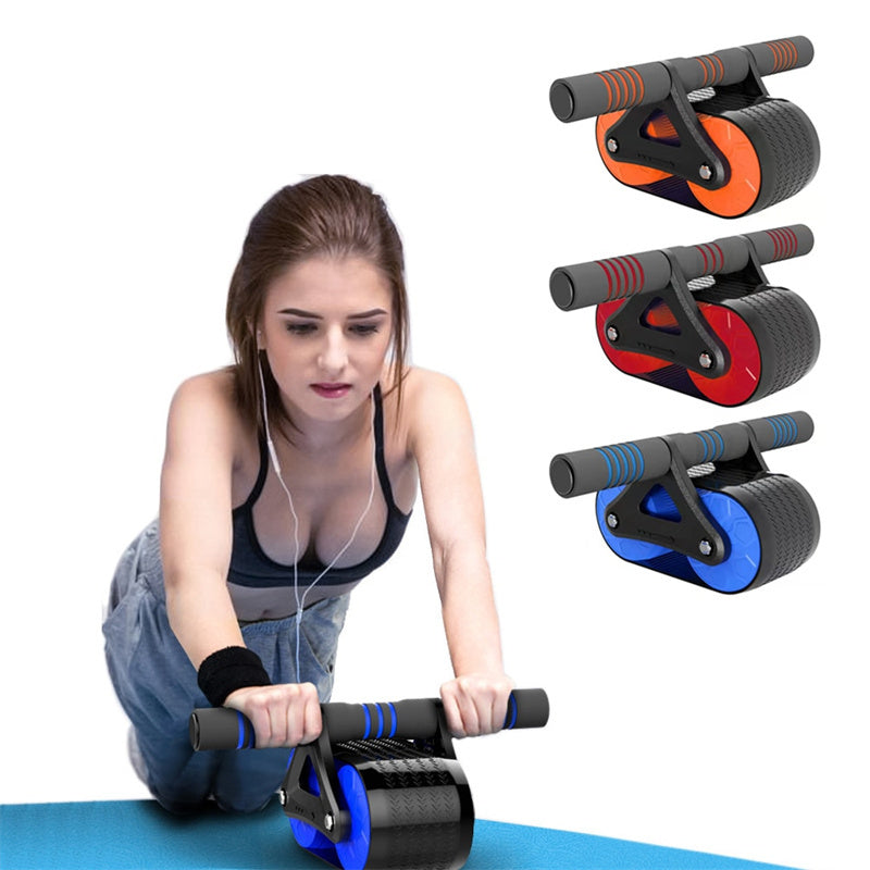 Double Wheel Abdominal Exerciser Women Men Automatic Rebound Ab Wheel Roller Waist Trainer Gym Sports Home Exercise Devices null