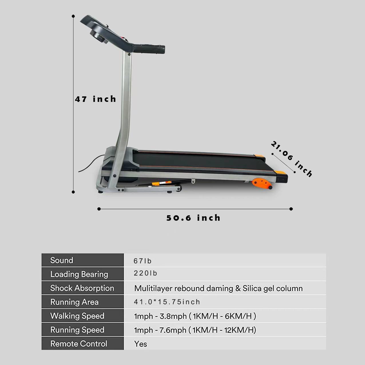 Folding Treadmill Fitness Equipment With LCD Walking Running Cardio Exercise Machine null