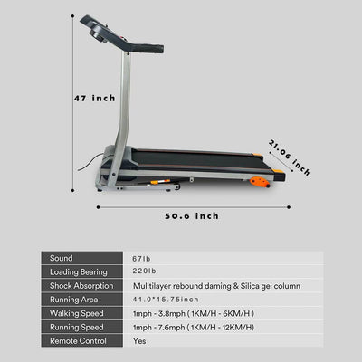 Folding Treadmill Fitness Equipment With LCD Walking Running Cardio Exercise Machine null
