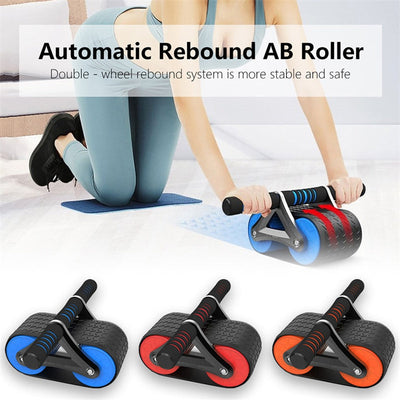 Double Wheel Abdominal Exerciser Women Men Automatic Rebound Ab Wheel Roller Waist Trainer Gym Sports Home Exercise Devices null