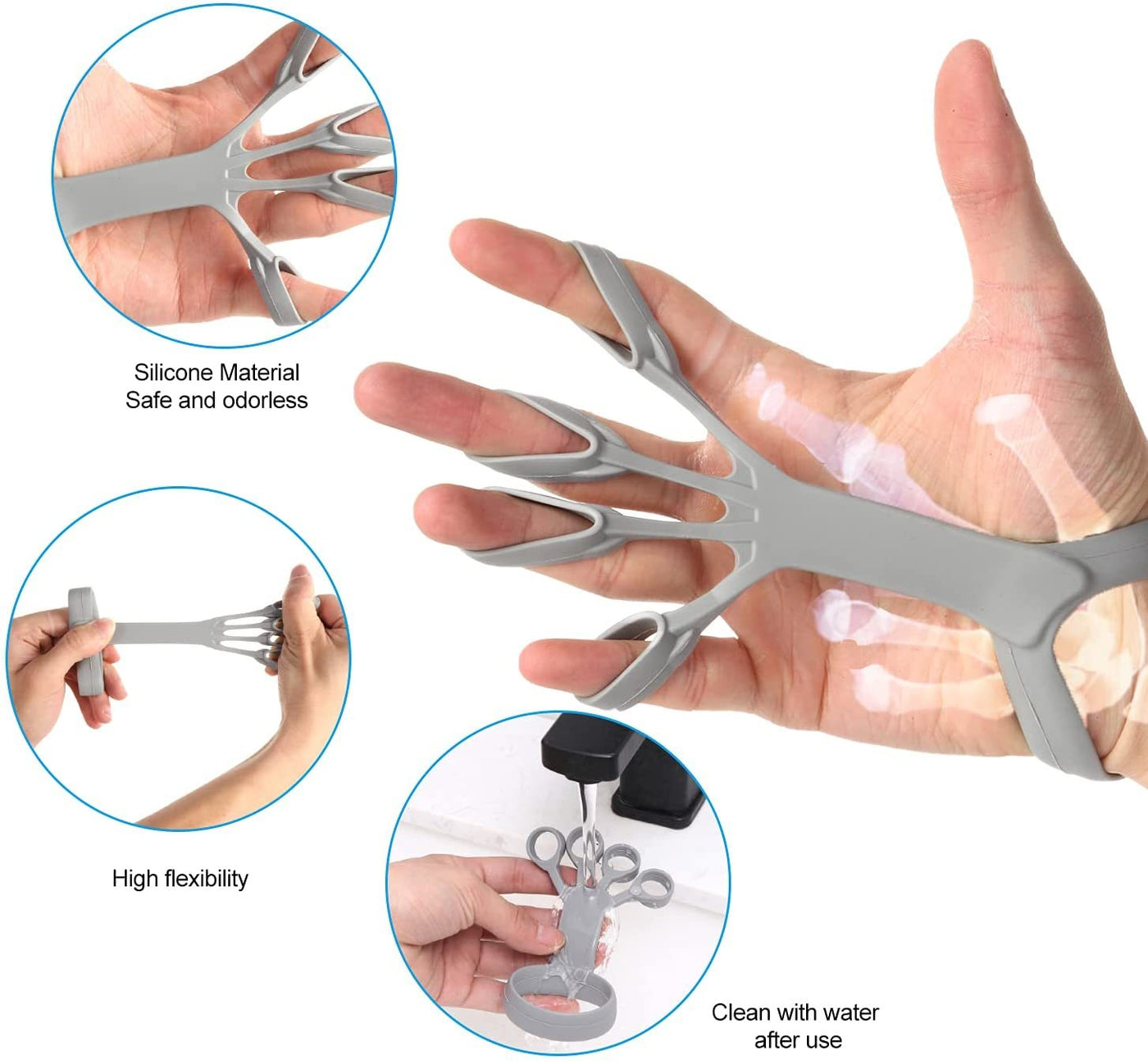Silicone Grip Device Finger Exercise Stretcher Arthritis Hand Grip Trainer Strengthen Rehabilitation Training To Relieve Pain null